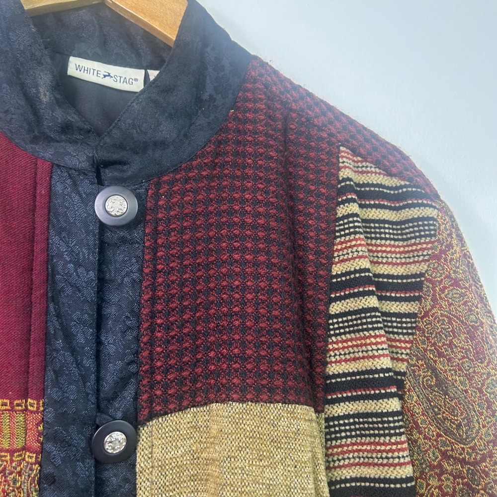 White Stag Patchwork Jacket L Boho Paisley Floral… - image 5